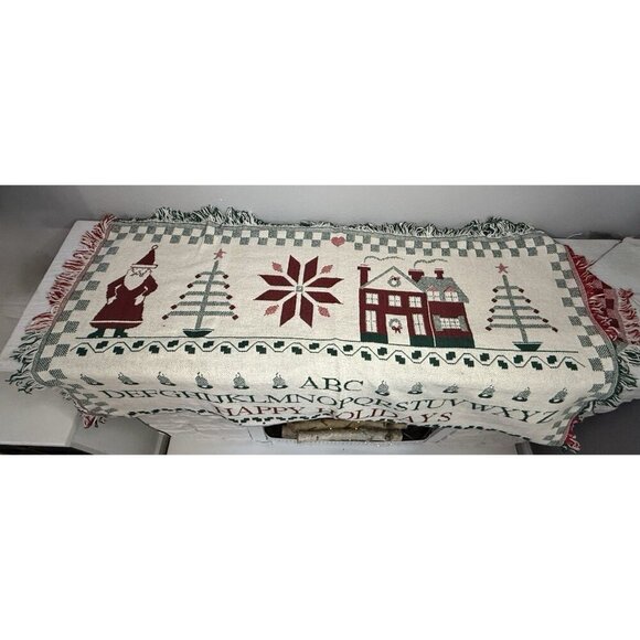 🎄 Vintage Crown Crafts Christmas Throw Blanket – Made in USA – New with Tag! 🎄 - Picture 3 of 7